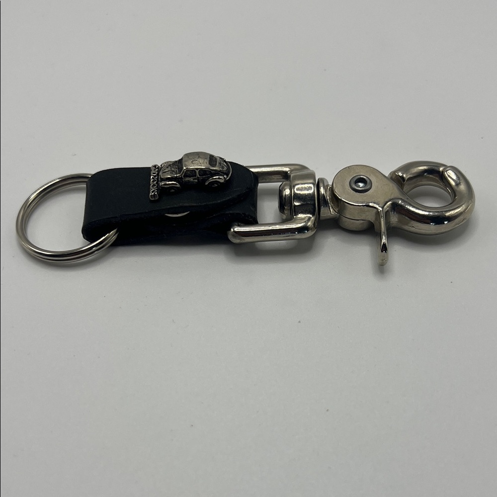 Vintage Gadzooks VW Beetle Black Leather Keychain